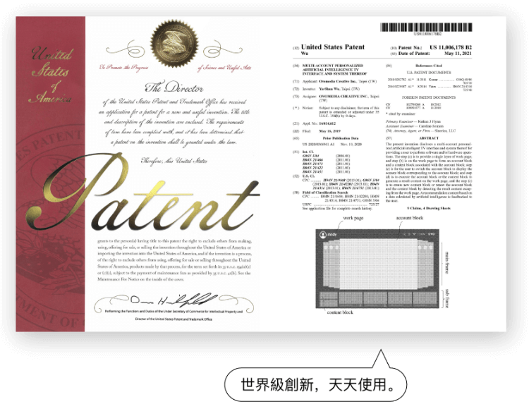 >台灣原創研發，美國專利。